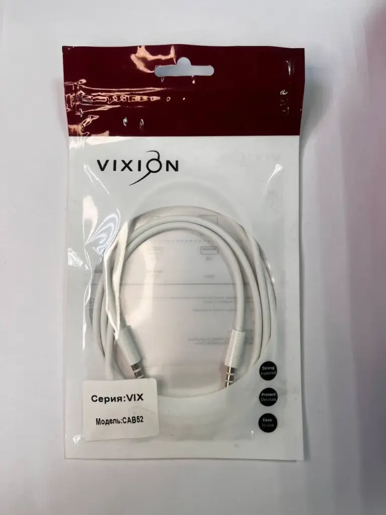 Кабель Vixion CAB52 Jack 3.5 mm-Jack 3.5mm Белый