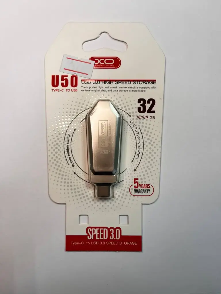 USB-флеш (USB 3.0 + Type-C) 32GB XO U50 Серебро