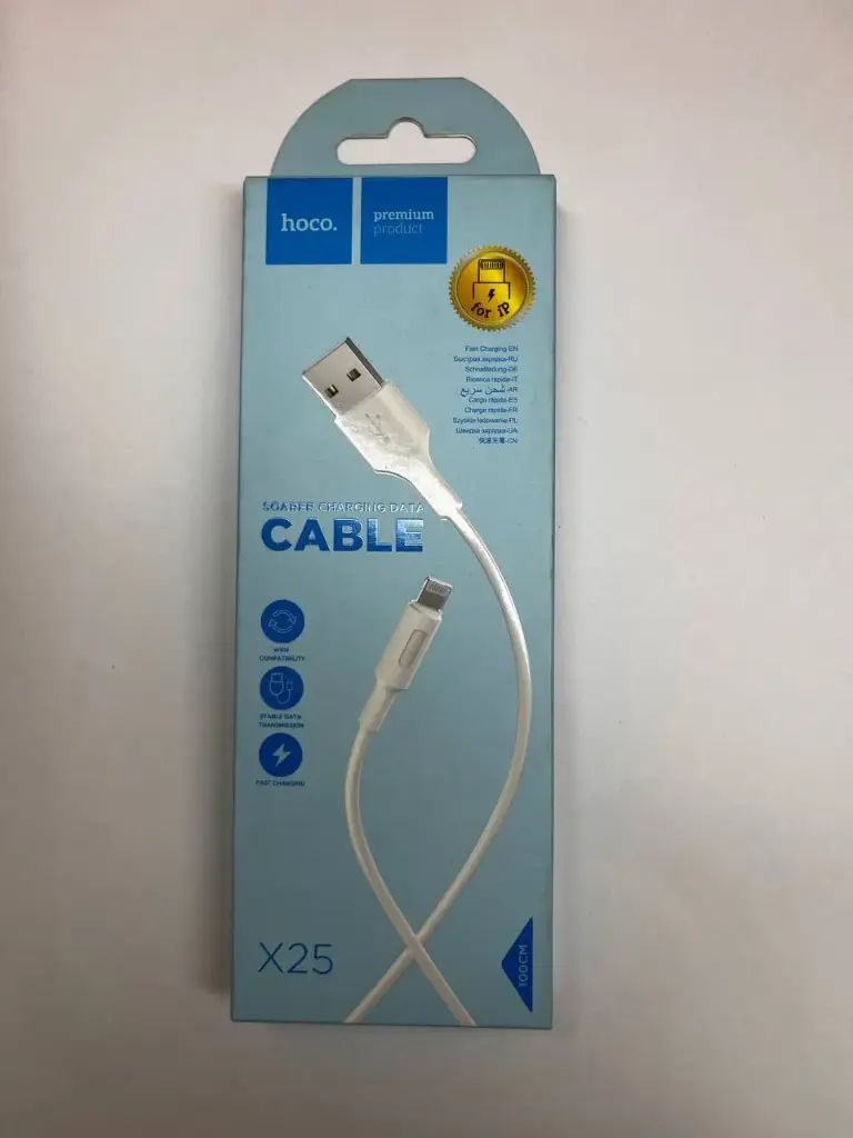 Кабель USB - Lightning Hoco X25 (2А) Белый