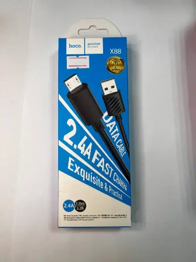 Кабель USB - MicroUSB Hoco X88 (2.4A) Черный