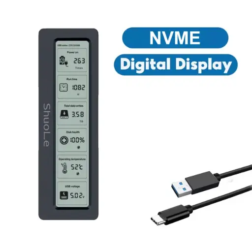 Корпус для SSD m2 ShuoLe с LCD-дисплеем NVME/NGFF Dual
