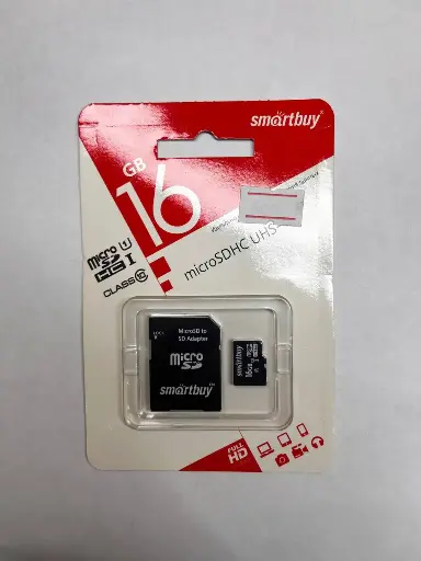 Карта памяти MicroSD HC 16GB Class 10 Smartbuy UHS-I + SD адаптер