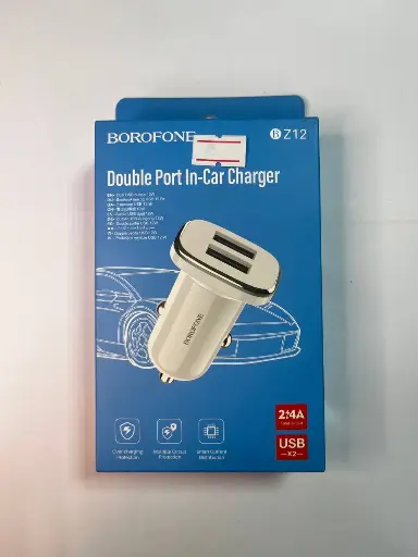 Автомобильное зарядное устройство USB Borofone BZ12 (12W, 2USB) Белый 