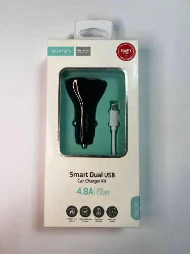 Автомобильное зарядное устройство Xipin Smart Dual CX28T USB 4.8 A Kit Micro usb Черный 